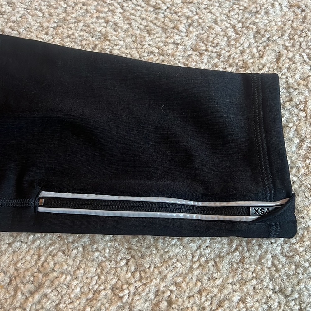 Victorias Secret Sport VSX black fleece lined pull on side zip ankle leggings l - Picture 7 of 7